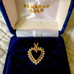 14 K gold & diamond heart shaped pendant from Zales 1990